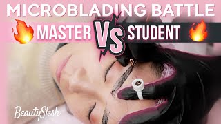 Microblading step-by-step for beginners - Student vs. Teacher Battle‼️