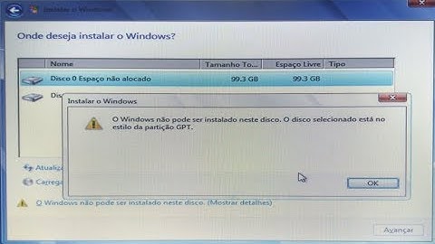 Windows não pode ser instalado no disco estilo partição GPT - Solução