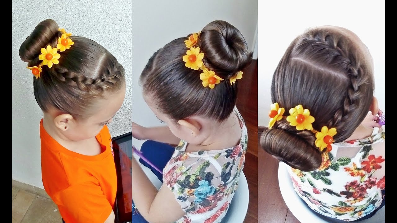Quick hairstyle for girls with root braid and donut bun - thptnganamst.edu.vn