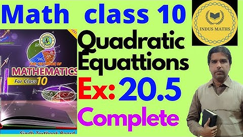 Exercise 20.5 Class 10 math Sindh Board | Karachi Board | Ex 20.5 chapter 20 indus maths.