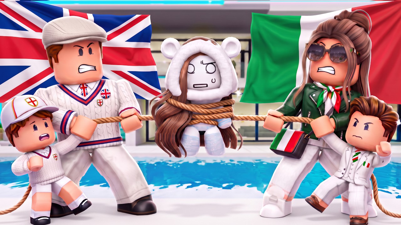 FAMIGLIA ITALIANA vs FAMIGLIA INGLESE su brookhaven ROBLOX!