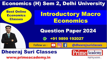 Introductory Macro Economics, Eco (H) Semester II (DU) 2024 Question Paper Q4 Solution