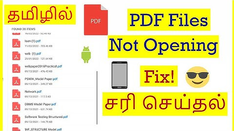 How to Fix PDF Files Not Opening Problem in Mobile Tamil | VividTech