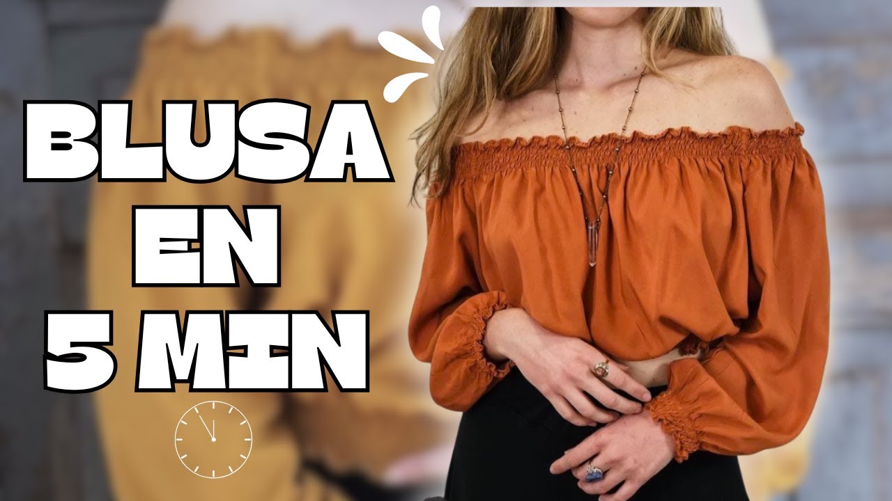 Blusa Campesina en 5 Min | Manga Larga sin Patrón