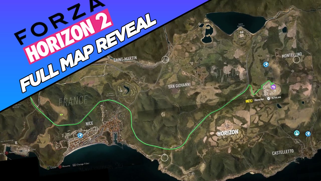 Forza Horizon 2 Full Map Reveal Map Locations And More Youtube