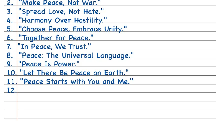Top 15 Slogans On Peace In English | Best Peace Slogan