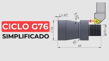 G76 de maneira simplificada - Ciclo de roscamento automático. CNC FANUC