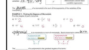 Algebra - 7.1 Polynomials