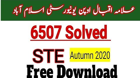 6507 aiou STE solved autumn 2020 | scoring rubrics for making subjective test items