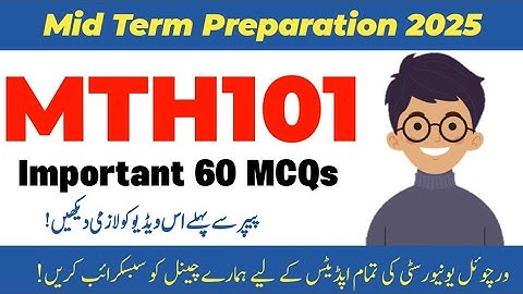 MTH101 Mid Term Preparation 2025 | mth101 mid term preparation | important MCQs | #midterm