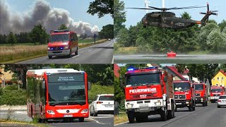 [Hubschrauber , BSE's , GKTW uvm.🚨] Einsatzfahrten 》Waldbrand in Treuenbrietzen ~ Teil 2