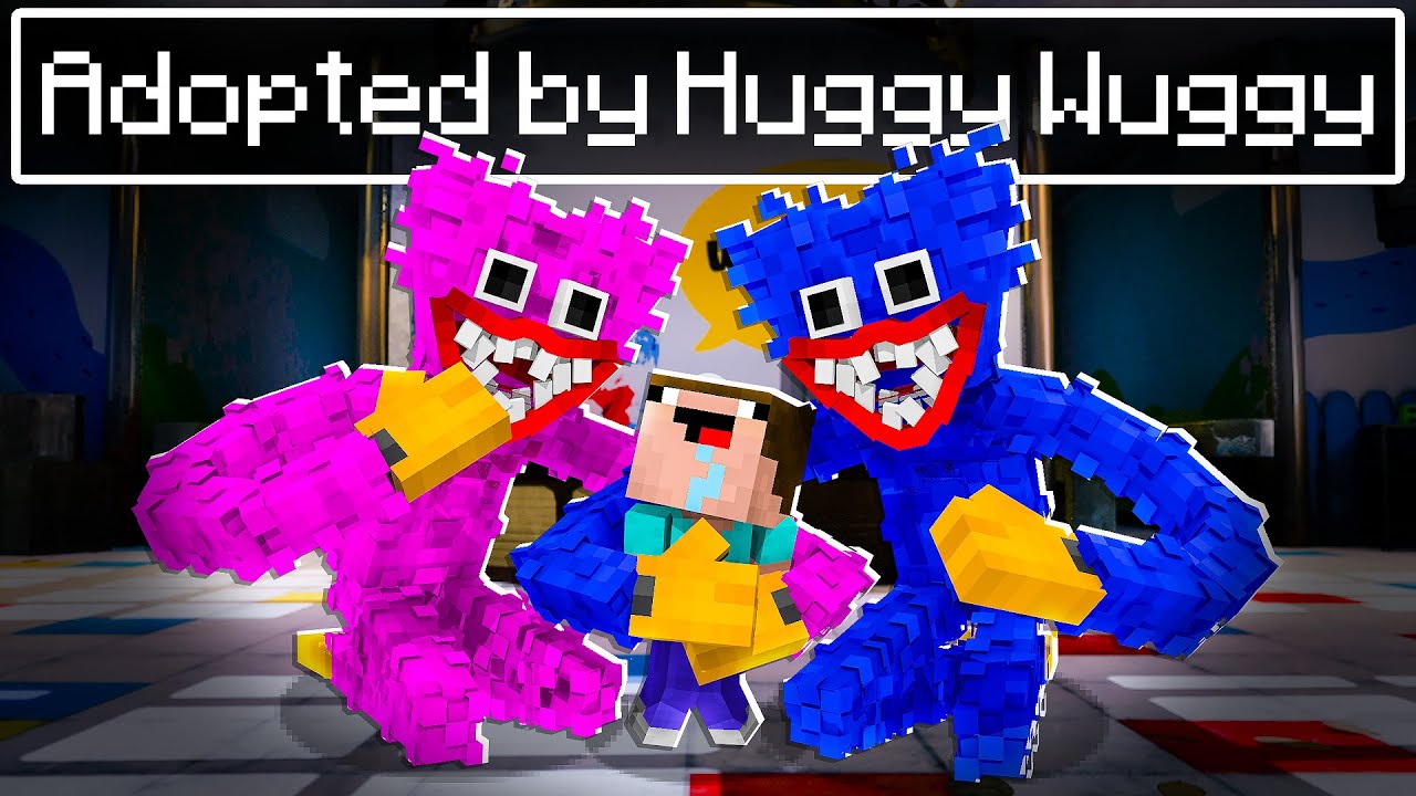 Baby Shark - Adopted by HUGGY WUGGY in Minecraft - Animation!