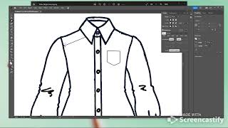 Adding Topstitching in Illustrator to Basic Shirt Flat Sketch