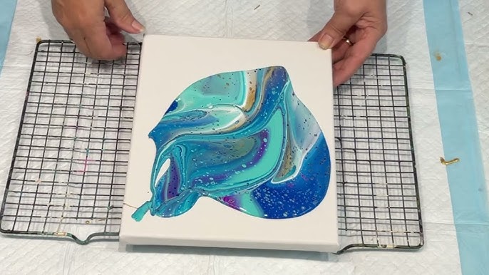 Interesting Cell Reaction ~ Testing New Pouring Medium ~ Acrylic Pour  Painting with Hair Dryer_If you're looking for an interesting way to paint  with fluid acrylics, then check out this video! 