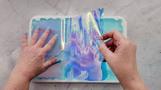 #1766  I Placed Cellophane In My Water Ripples Resin Art Piece