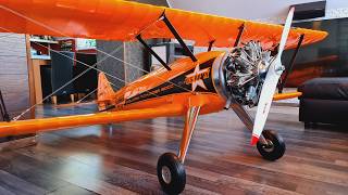 Stearman PT‑17, Full Build From Scratch, 3D printed fuselage Bambu Lab Aero, Evolution 160CC Radial