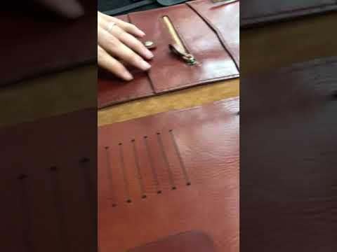 سوراخ کاری چرم با اریب زن