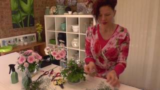 Flower Arrangement in Glass Container