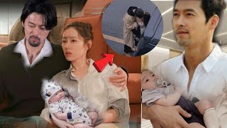 HYUN BIN WAS SO HAPPY WHEN HE ARRIVES HOME AS HE CAN NOW KISS AND HUG HIS WIFE SON YE-JIN AND BABY