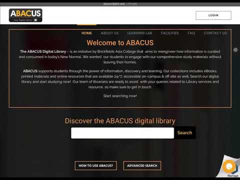 ABACUS Digital Library Platform: How to Login to ABACUS?