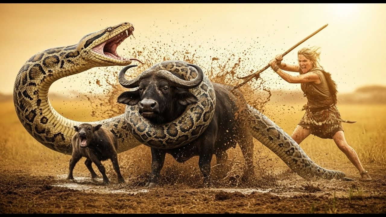 Heroic Rescue Team Saves Mother Buffalo from Giant Python Attack - YouTube