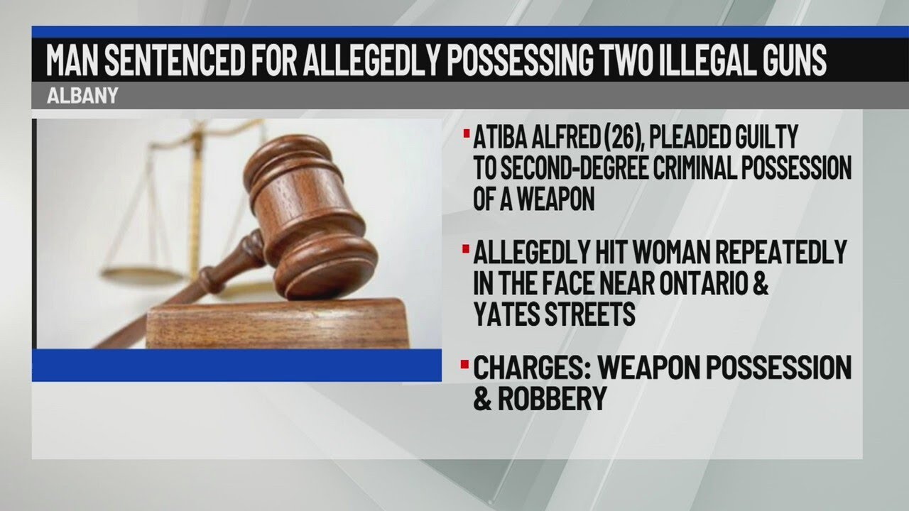 Albany man sentenced for allegedly possessing 2 illegal guns - YouTube