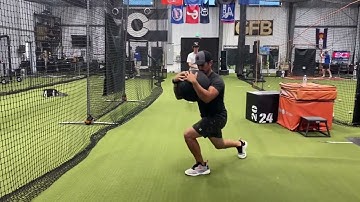 Reverse Lunge w/ Med Ball Rotation