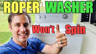 Why this Roper Direct Drive Washer Leaks &amp; Isn’t Spinning | Seals, Clutch, Coupler &amp; Transmission