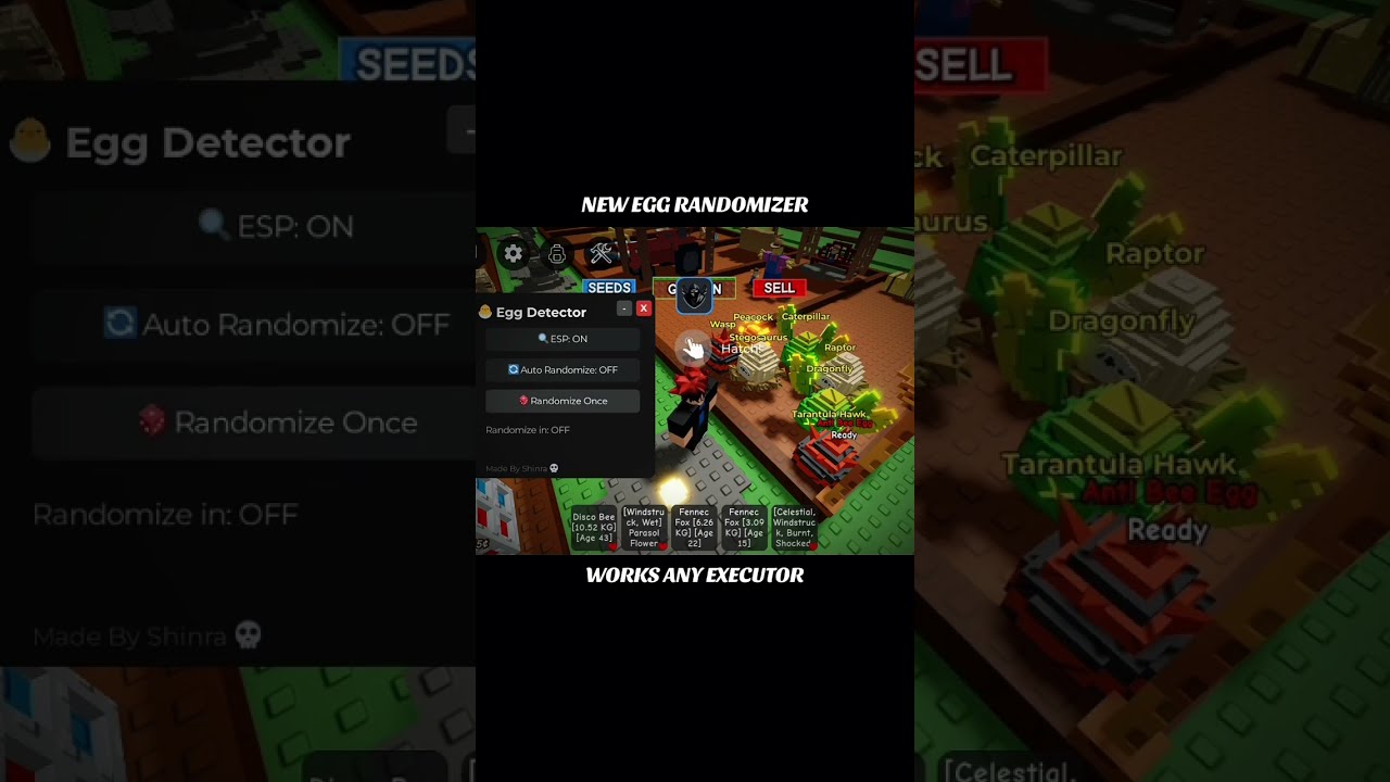 NEW EGG DETECTOR X RANDOMIZER GROW A GARDEN SCRIP IN DESCRIPTION Growagarden Roblox Capcut Edm