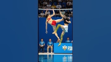 Insane Pool Bar Challenge! Epic Struggle Above Water! #pullupbar #pullups #철봉 #femalefighter #short