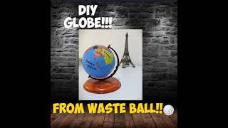 How to make a globe from waste plastic ball | Diy craft | waste craft | globe for school projects