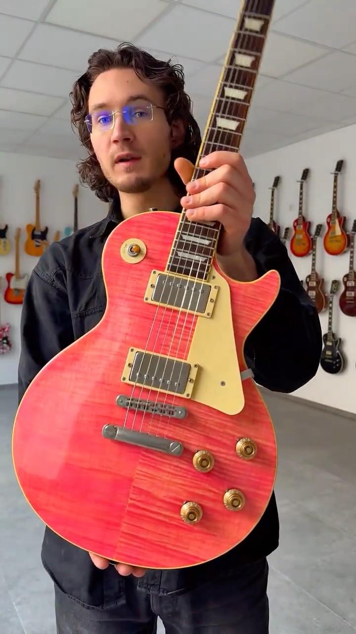 Burny Love Rock Les Paul LSD-55N 2012 - Trans Pink - YouTube