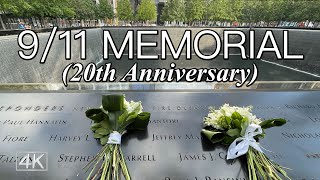 9/11 Memorial South Reflecting Pool Static Shot - 20th Anniversary of World Trade Center Attack - 4K