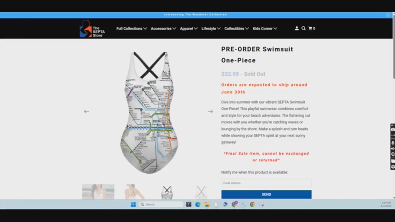 SEPTA selling map-themed swim trunks for summer season 2025