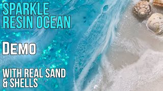 Resin Seascape Art Step By Step Tutorial For Beginners  - Real Sand and Shells - Making Waves - NEWS