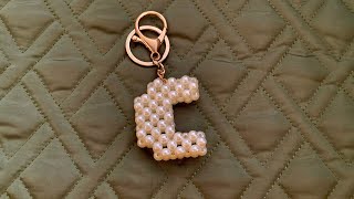 BEADED MOON KEYCHAIN/Beads Craft ideas/Making Beaded Moon