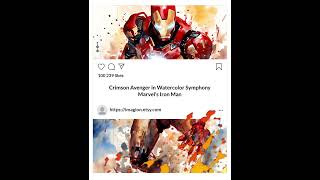 Crimson Avenger in Watercolor Symphony | Marvel's Iron Man | #superhero #ironman #marvelsavengers screenshot 1