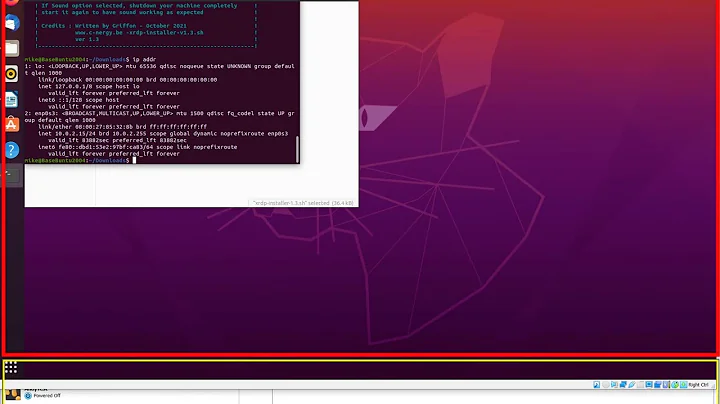 Windows 11 Remote Desktop Connection to Ubuntu 20.04