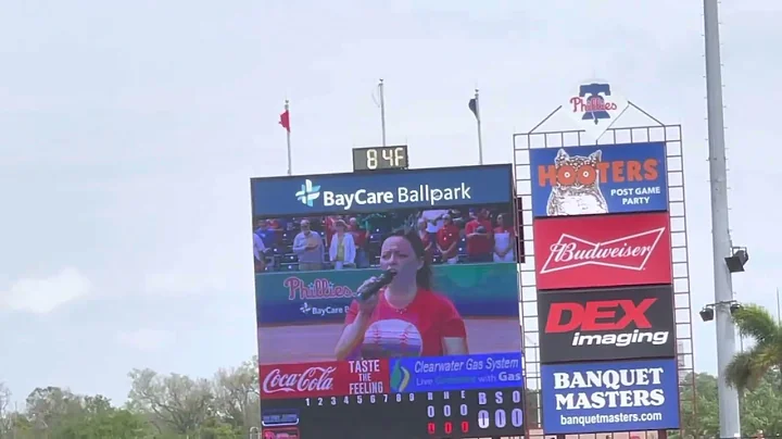 Janice Knapp performs the national anthems