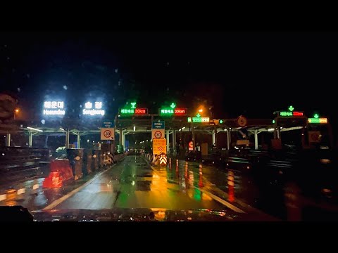 4K | 60FPS | 비 내리는 야간 고속도로 주행 | 백색소음 | 수면 | 안정 | 공부