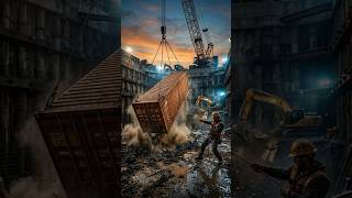 “I Dropped a Shipping Container Underground and Built a Inside It 😳 | 1 Worker Time lapse”