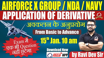 Derivative Class for NDA/AIRFORCE X GROUP/NAVY | Complete chapter smart approach | By Ravi Dev Sir