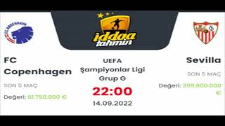 Kopenhag Sevilla İddaa Tahminleri 14 Eylül 2022
