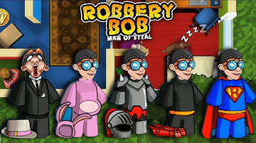 Robbery Bob - All Costumes Funny Video Game Part 22