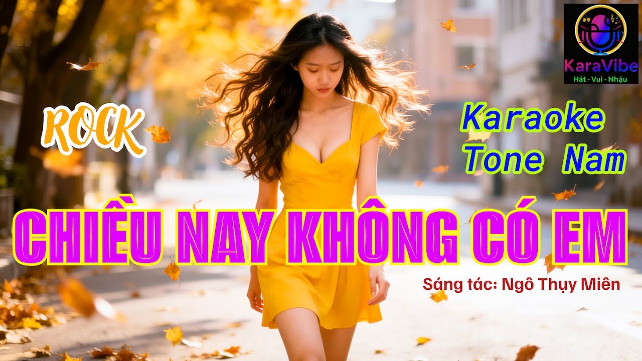 CHIỀU NAY KHÔNG CÓ EM - Karaoke tone nam (male) | Beat ROCK Mới Độc Đáo Dễ Hát | @KaraVibe-VN