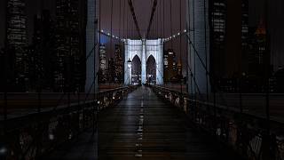 You MUST visit the Brooklyn Bridge at night 🏙️💙 #newyorkcity