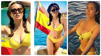 Salma Hayek proudly flaunts ‘white hair’ as she shows off curves in yellow bikini thumbnail