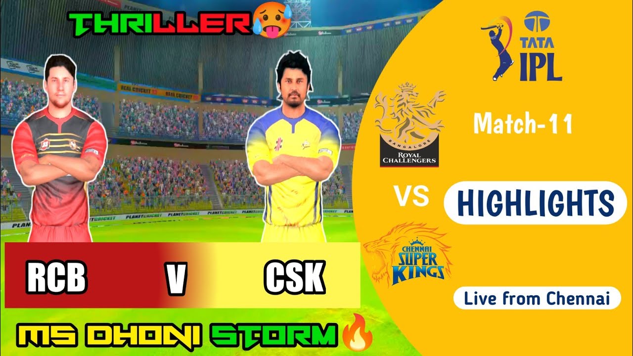 MS Dhoni Storm🔥| CSK vs RCB | Last Over Thriller | Real Cricket 22 ...