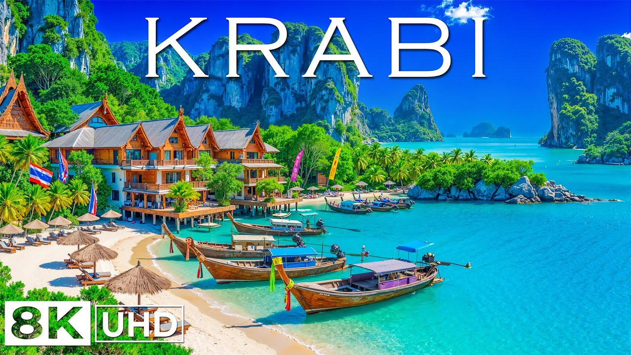 Krabi Thailand 8K | Turquoise Waters, Limestone Cliffs & Tropical Paradise Thailand