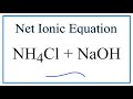 Net Ionic Equations and Spectator Ions
